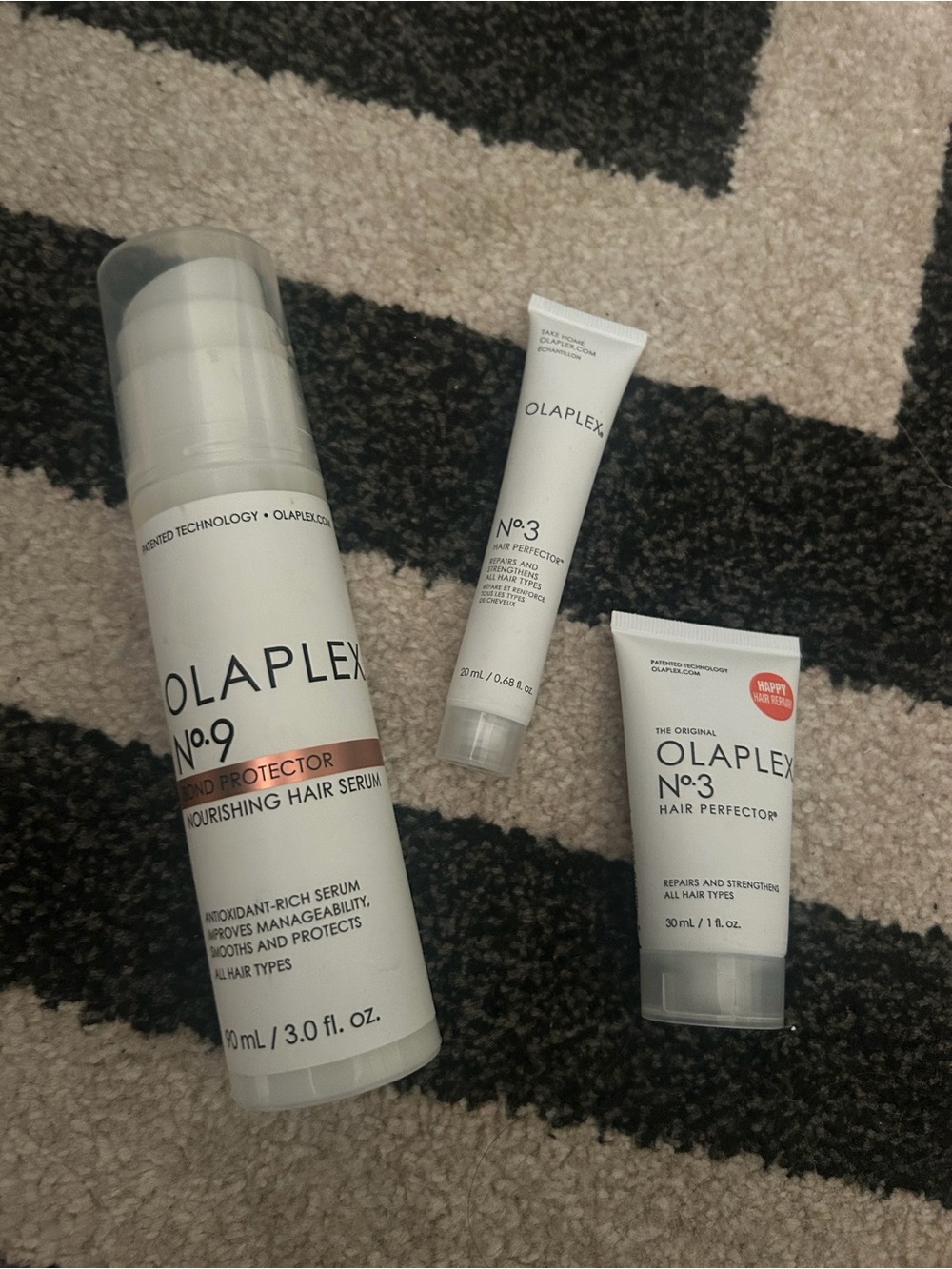BUNDLE New - full sized Olaplex No. 9 Serum & two No. 3 Hair Perfect minis